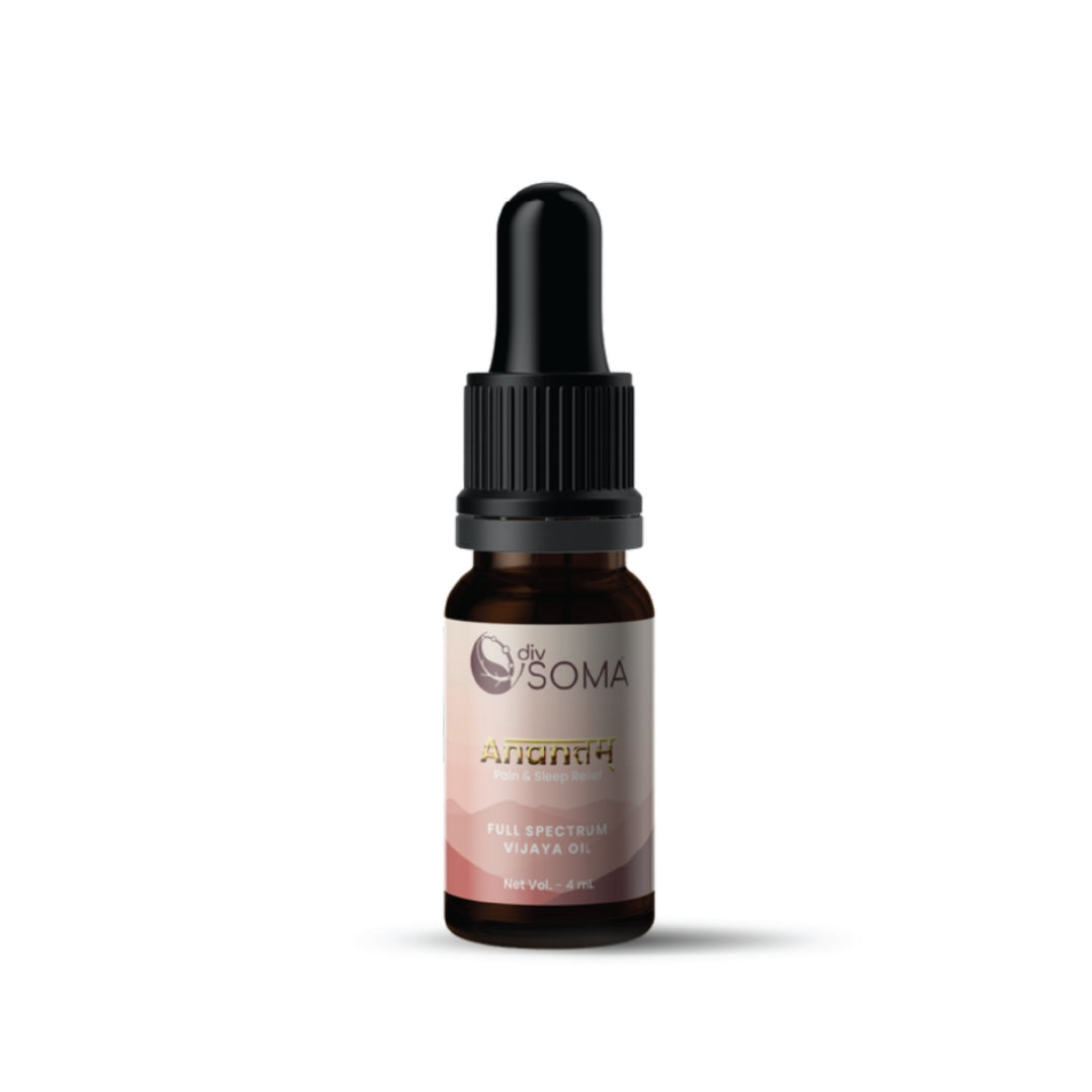 Bottle of DivSoma full spectrum CBD oil with a dropper on a white background