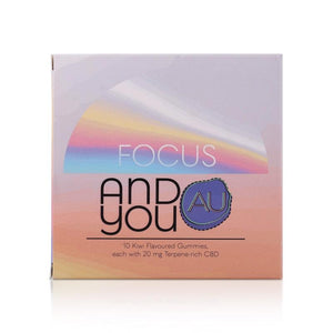 Andyou-Focus&U Gummies 200mg CBD + terpenes for focus CBD gummies product paper box photo -listed-at-cbd-shop-of-india