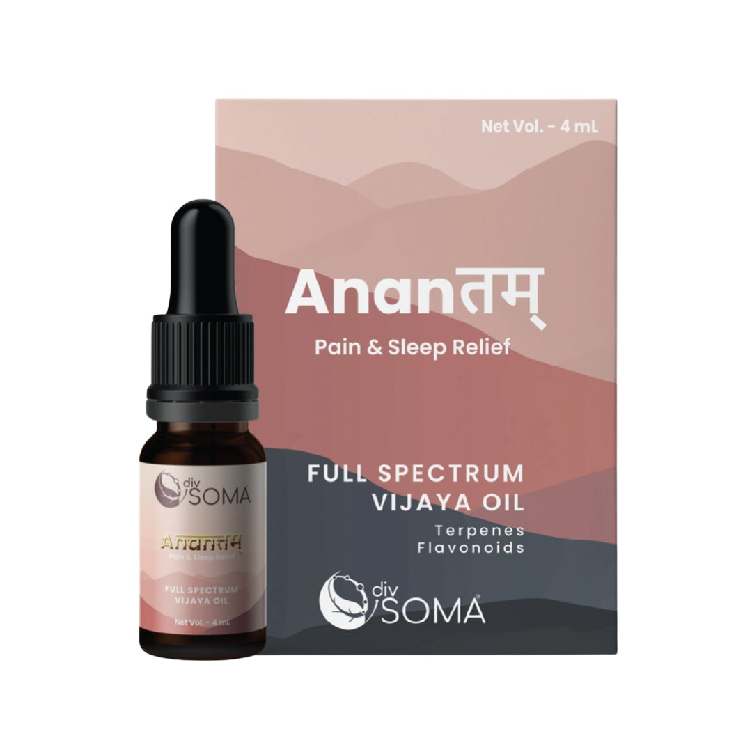 Anantam full spectrum CBD oil bottle and packaging on a white background