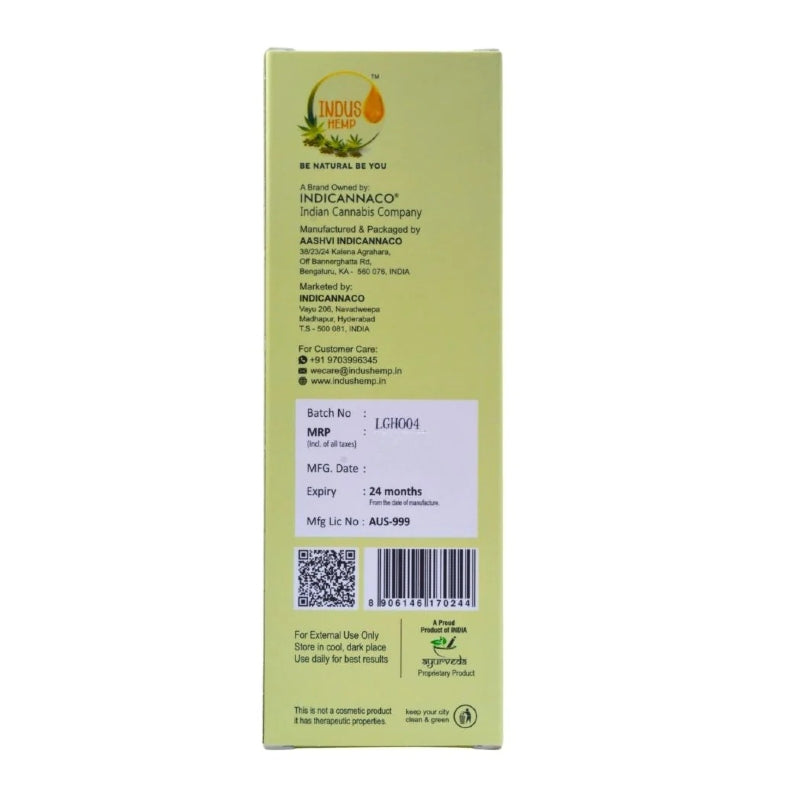 Indicannaco product packaging with text and barcode on a white background