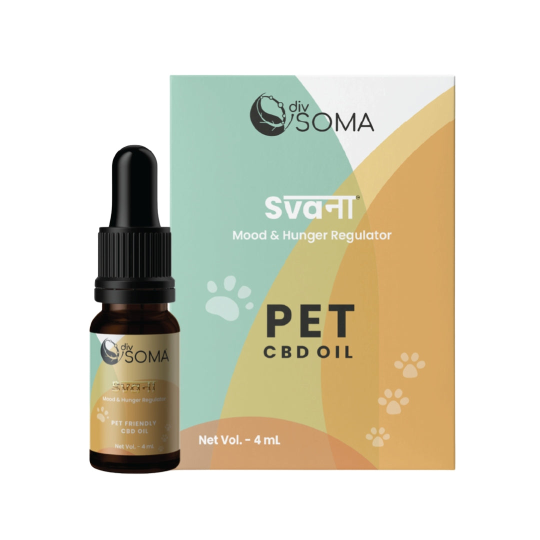 DivSoma Svana Pet CBD Oil bottle and packaging on a white background