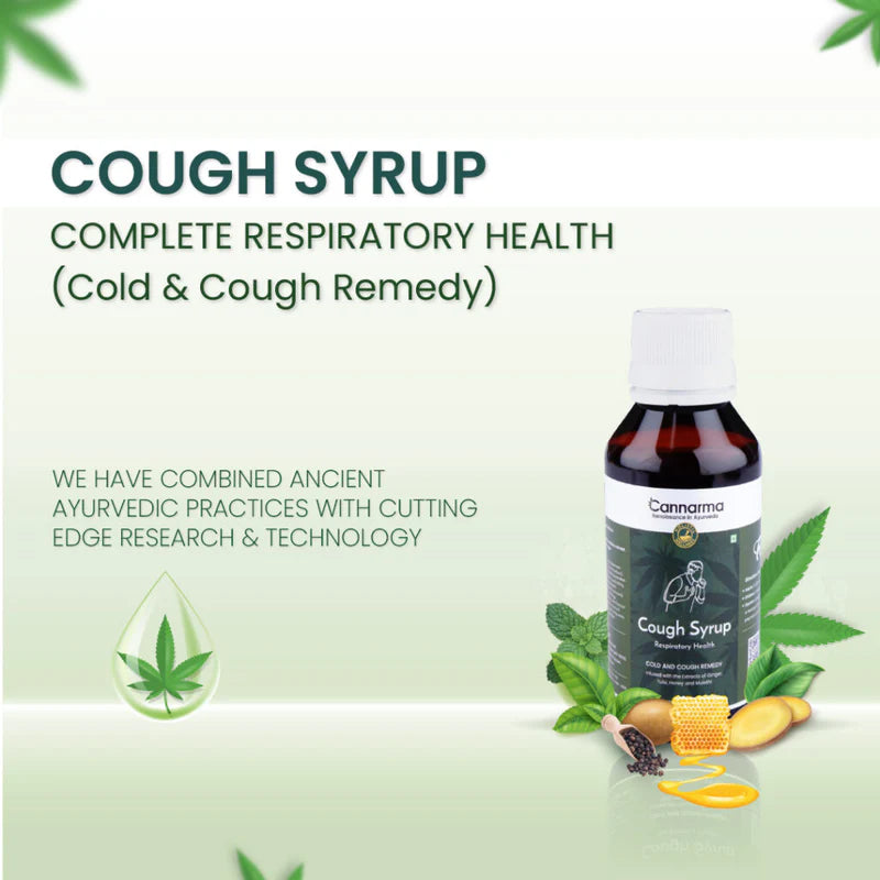 Cannarma Cough Syrup: Natural, herbal remedy with soothing ingredients for effective cough relief.