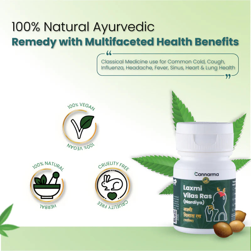 Cannarma's Laxmi Vilas Ras (Nardiya): Natural, Vegan, Cruelty-Free Ayurvedic product, promoting holistic wellness.