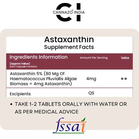supplemett facts of astaxanthin.