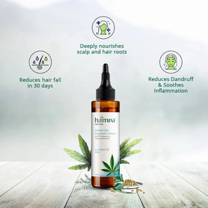 Hampa Wellness Hair Regrowth Oil and Serum: A duo pack including Hampa Wellness Hair Regrowth Oil and Serum, presented in a coordinated box with usage instructions, found at CBD Shop of India online store.