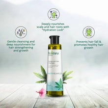 Load image into Gallery viewer, Hampa Wellness Hair Shampoo: A plastic bottle of Hampa Wellness Hair Shampoo with a flip-top cap, showcasing the product&#39;s branding and key ingredients, found at CBD Shop of India online store.
