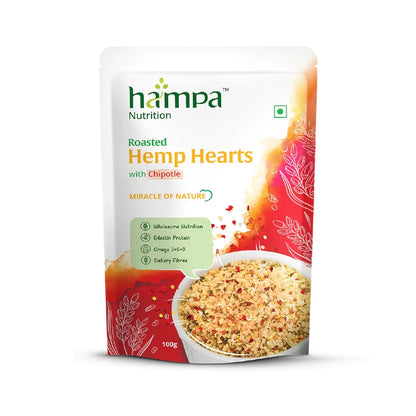 Hampa Nutrition Roasted Hemp Hearts with Chipotle packaging on a white background