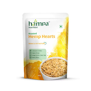 Hampa Nutrition Roasted Hemp Hearts packaging on a white background