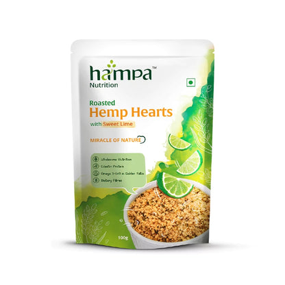 Hampa Nutrition Roasted Hemp Hearts with Sweet Lime packaging on a white background