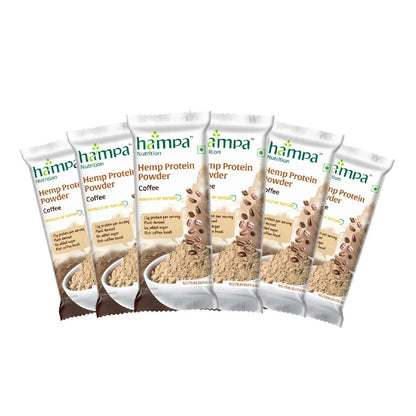 Pack of Hampa Hemp Protein Powder packages on a white background