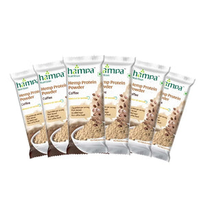 Pack of Hampa Hemp Protein Powder packages on a white background