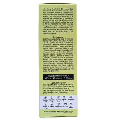 Back of a product packaging with text on a white background