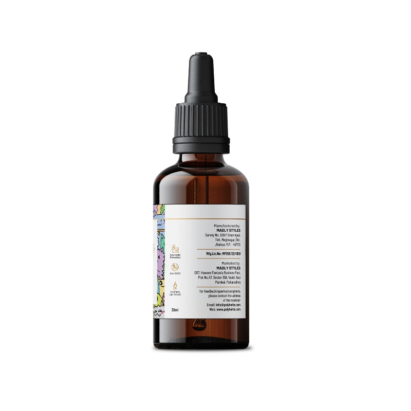Brown glass CBD Oil bottle with a dropper on a white background