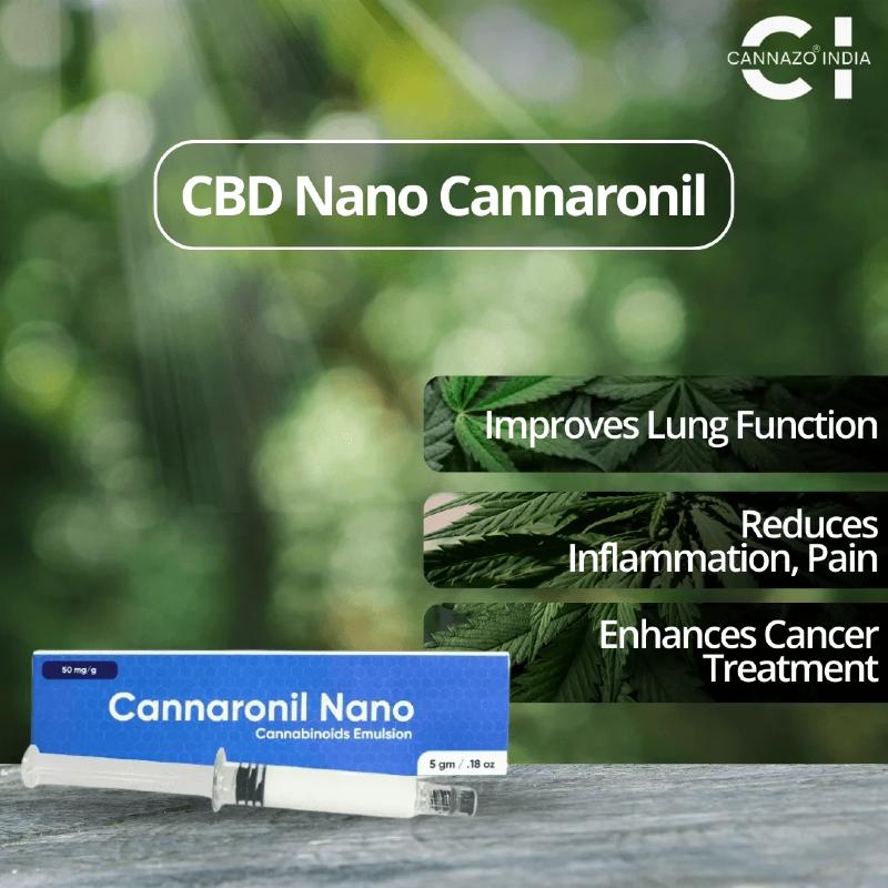 CBD Nano Cannaronil product with greenery in the background