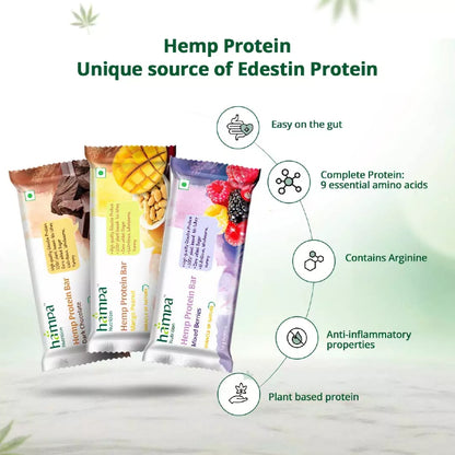 Hemp protein bars with health benefits on a light green background