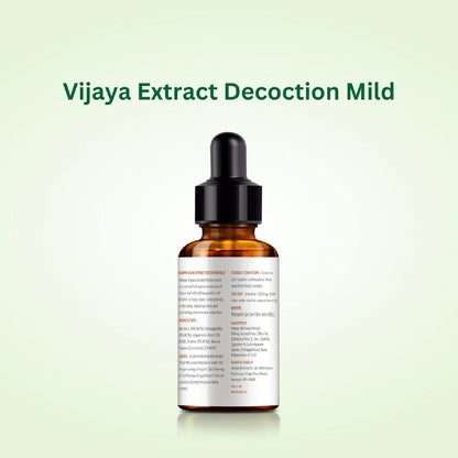 Vijaya Extract Oil Mild bottle with dropper on a light green background
