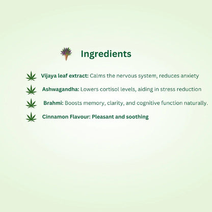 List of ingredients with corresponding benefits on a light green background