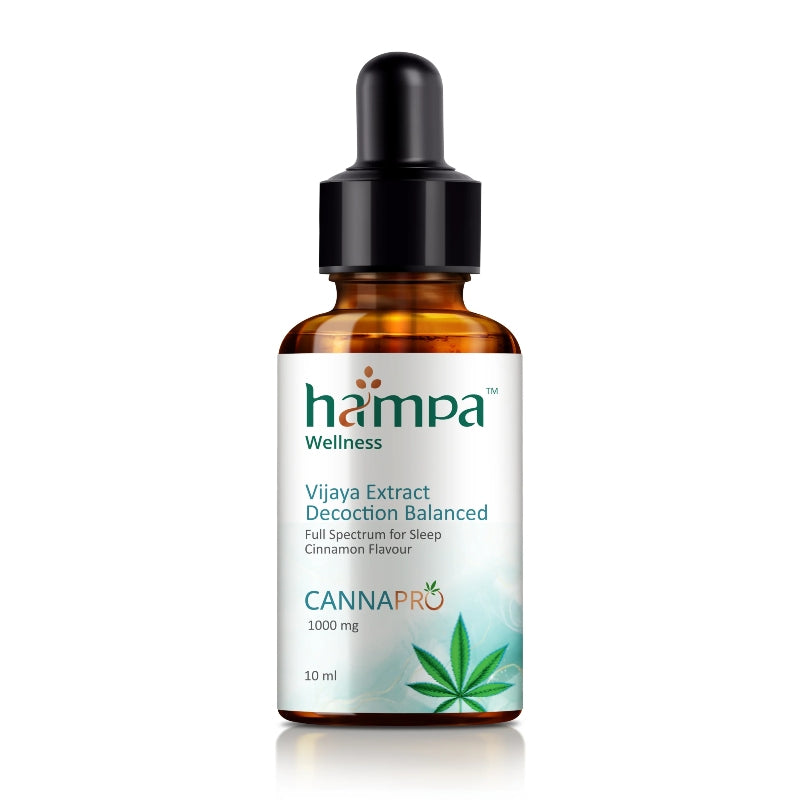 Hampa Hemp Wellness cannabis extract bottle on a white background