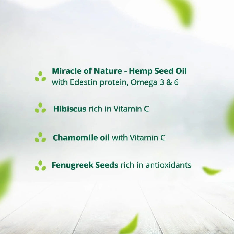 List of natural ingredients with green text on a light background