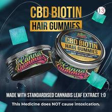 Load image into Gallery viewer, Hair Gummies: Discover the secret to beautiful hair with our Hair Gummies. Infused with CBD, Biotin, and Vijaya Extract. 
