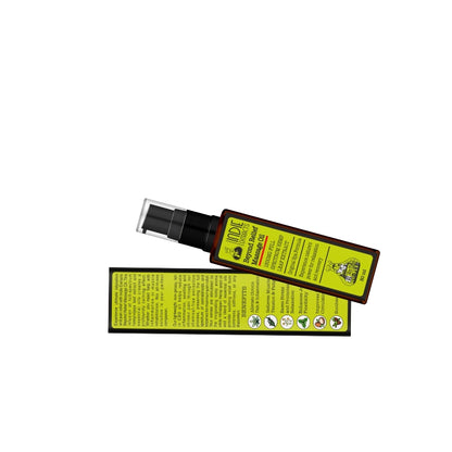 Rectangular bottle and packaging box for 'Bhojpatra Bodh Holy Hemp Extract Massage Oil.