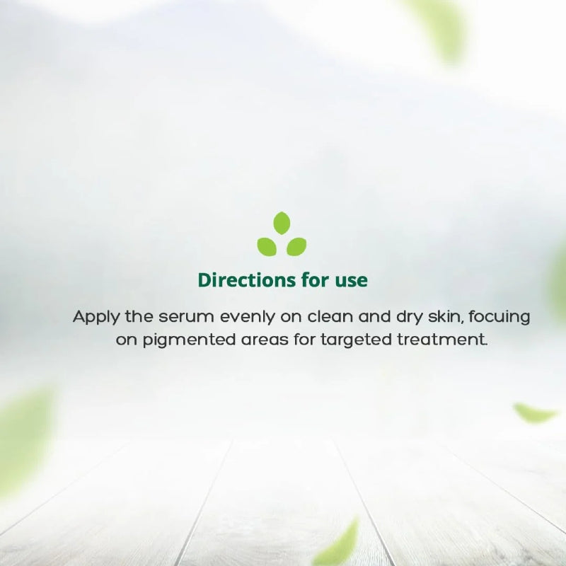 Hemp Serum application directions with a green leaf logo on a light background