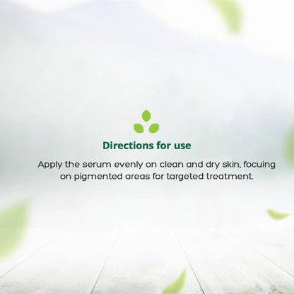 Hemp Serum application directions with a green leaf logo on a light background