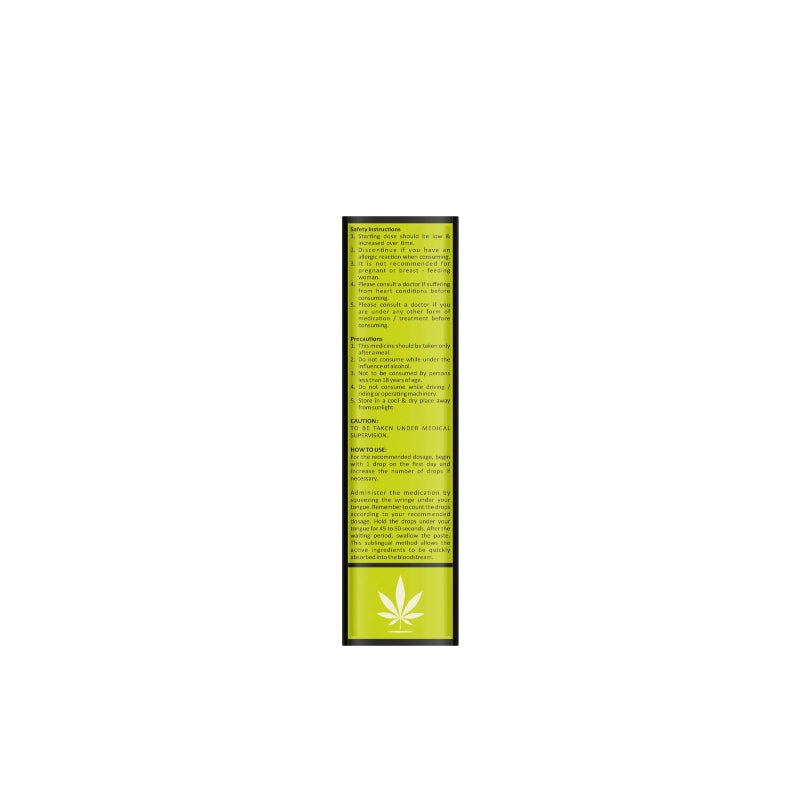 Green box of Mediical Cannabis Extract with text and a white cannabis leaf symbol.