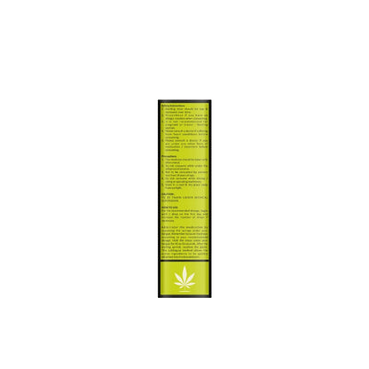 Green box of Mediical Cannabis Extract with text and a white cannabis leaf symbol.