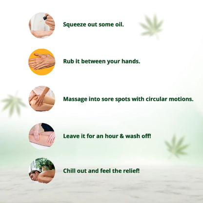 Step-by-step guide for using a natural remedy with images of hands and text on a light green background.