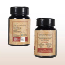 Load image into Gallery viewer, Two cannazo ayurvedic medicine bottles with labels, one showing front details, the other displaying a warning on the back.
