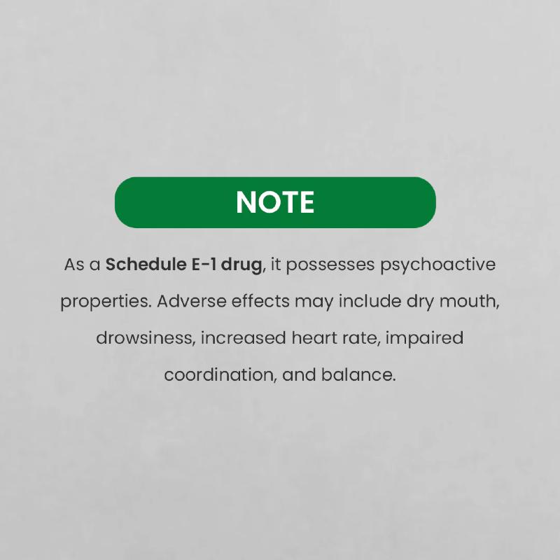 Note about Schedule E-1 drug with text on a gray background