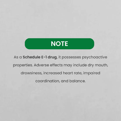Note about Schedule E-1 drug with text on a gray background
