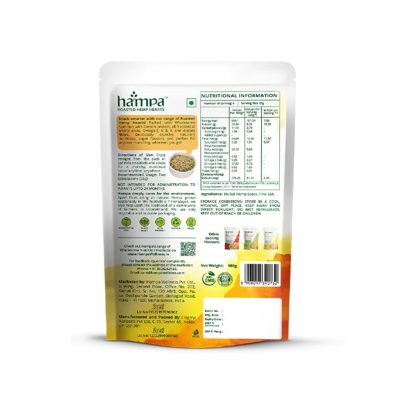 Hampa packaging with nutritional information on a white background