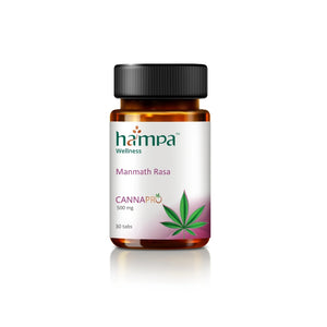 Bottle of Hampa Hemp Wellness Manmath Rasa CannaPro on a white background