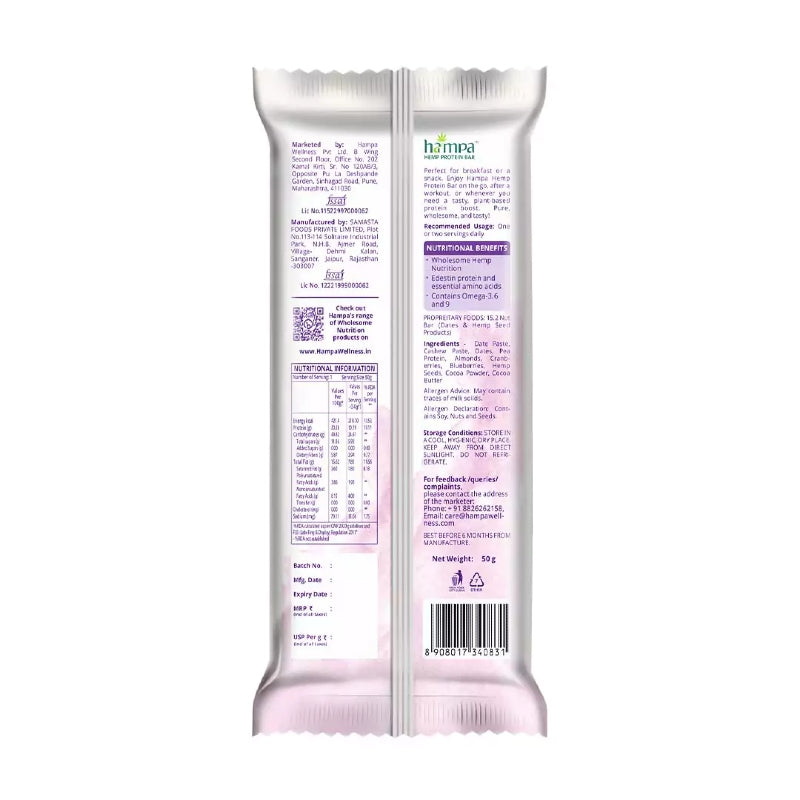Product packaging with nutritional information on a white background