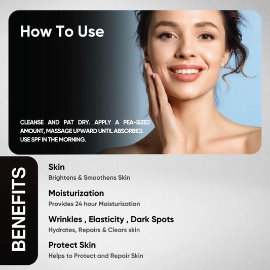 Cannazo CBD Skincare product packaging with a woman's face, usage instructions, and benefits listed.