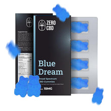 Load image into Gallery viewer, Zero CBD Blue Dream Broad Spectrum CBD Gummies - 15mg per piece, 4 pieces per pack
