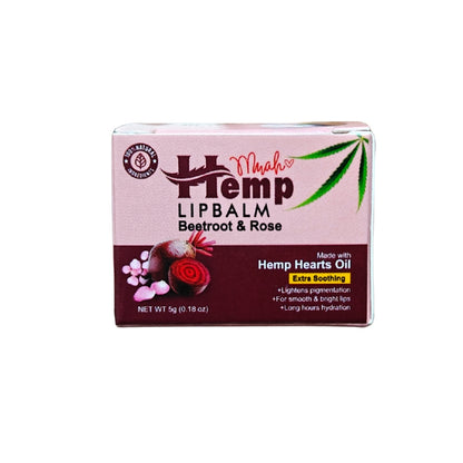 Lip balm packaging with 'Hemp' branding on a white background