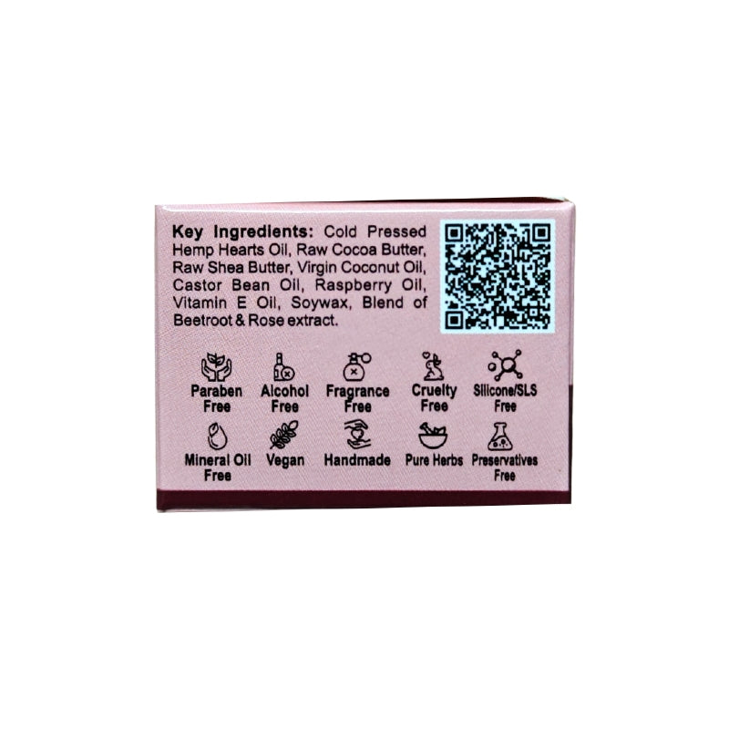 Product label with ingredients list and free claims on a white background