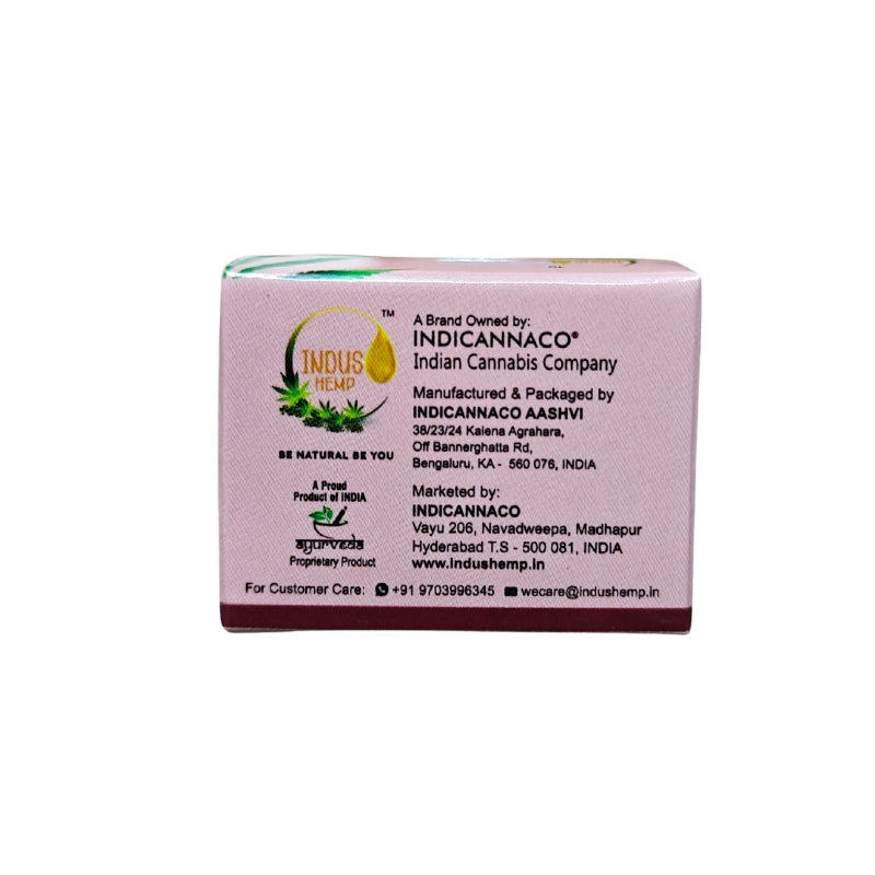 Pink packaging with text and branding on a white background