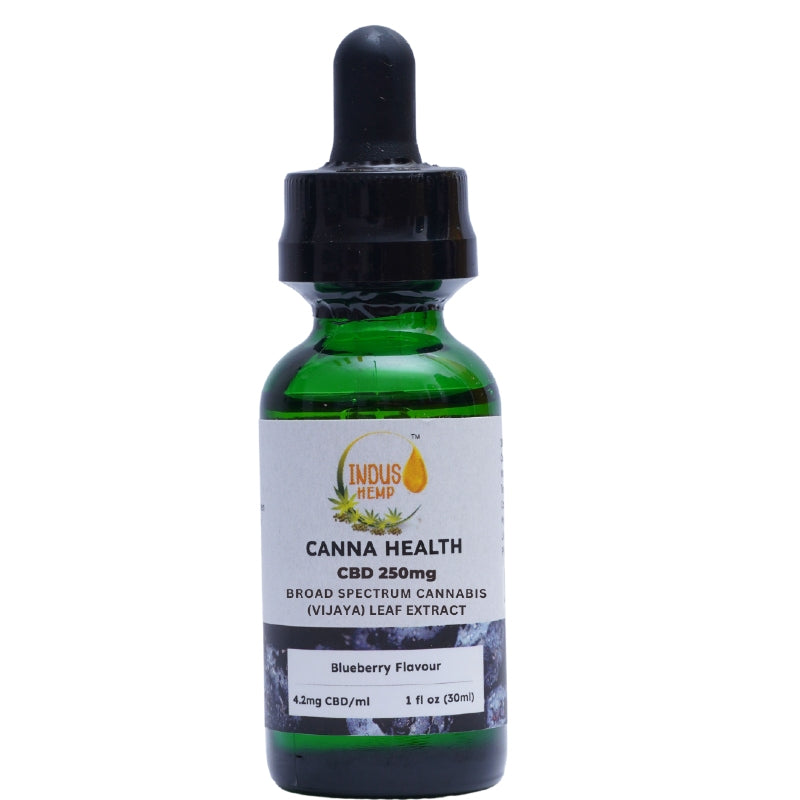 CBD tincture bottle with label on a white background