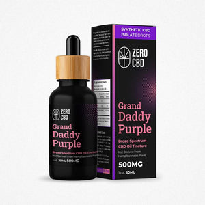 Grand Daddy Purple Flavored Zero CBD Oil (Broad Spectrum, 500mg) - Glass Bottle & Box (Dropper Included)