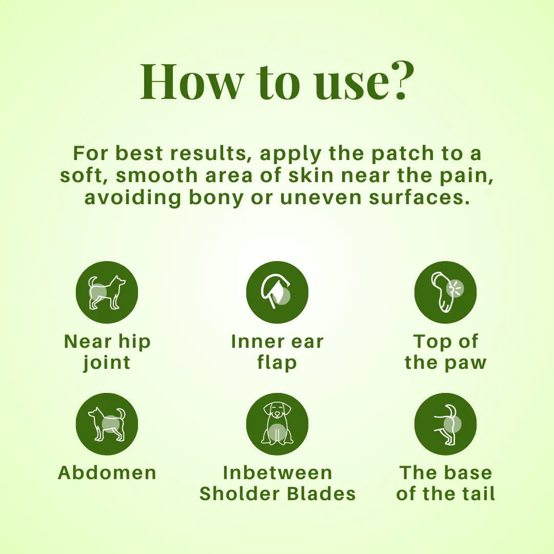 Instructions on how to apply a patch for best results on a green background
