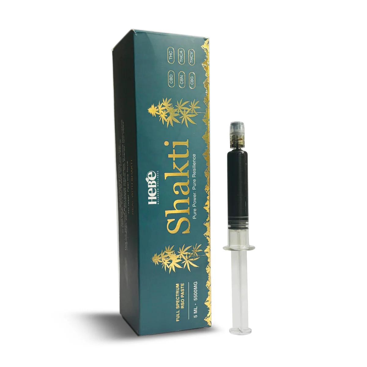 Shakti Hebe product packaging with a syringe on a white background