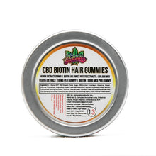 Load image into Gallery viewer, CannaGummies Hair Gummies: Restore vitality to your hair with our premium Cannagummies Hair Gummies. Formulated with CBD, Biotin, and Ayurvedic extracts. 
