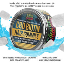 Load image into Gallery viewer, CBD Hair Gummies: Experience the power of CBD and Biotin for stronger, shinier hair. Our delicious gummies promote hair health from within.
