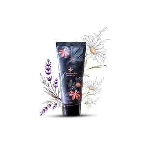 Cannamix Pain Relief Gel tube with floral design on a white background