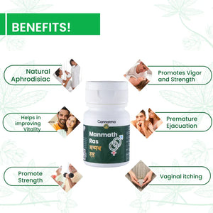 Benefits of Cannarma's Manmath Ras, a natural aphrodisiac for intimacy and vitality.