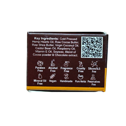 Hemp Product packaging with ingredient list and free-from claims on a white background